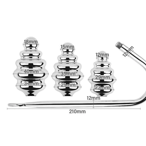 Anal Hooks 8826 Hook GreatBenefit Screw-in Set Ribbed Anal 0120